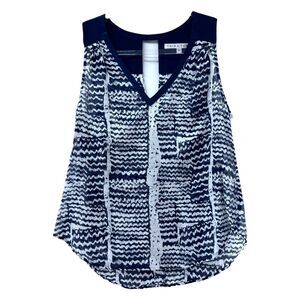 Trina Turk Sleeveless Blouse Womens Medium Silk Blend Resort Vacation Career